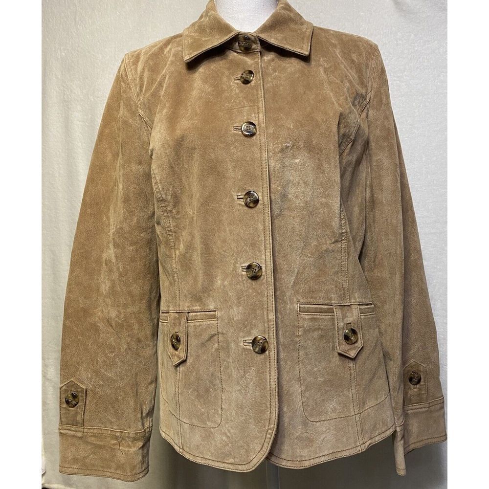 I.E. Relaxed‎ Tan Women's Vintage Leather Jacket Size Large